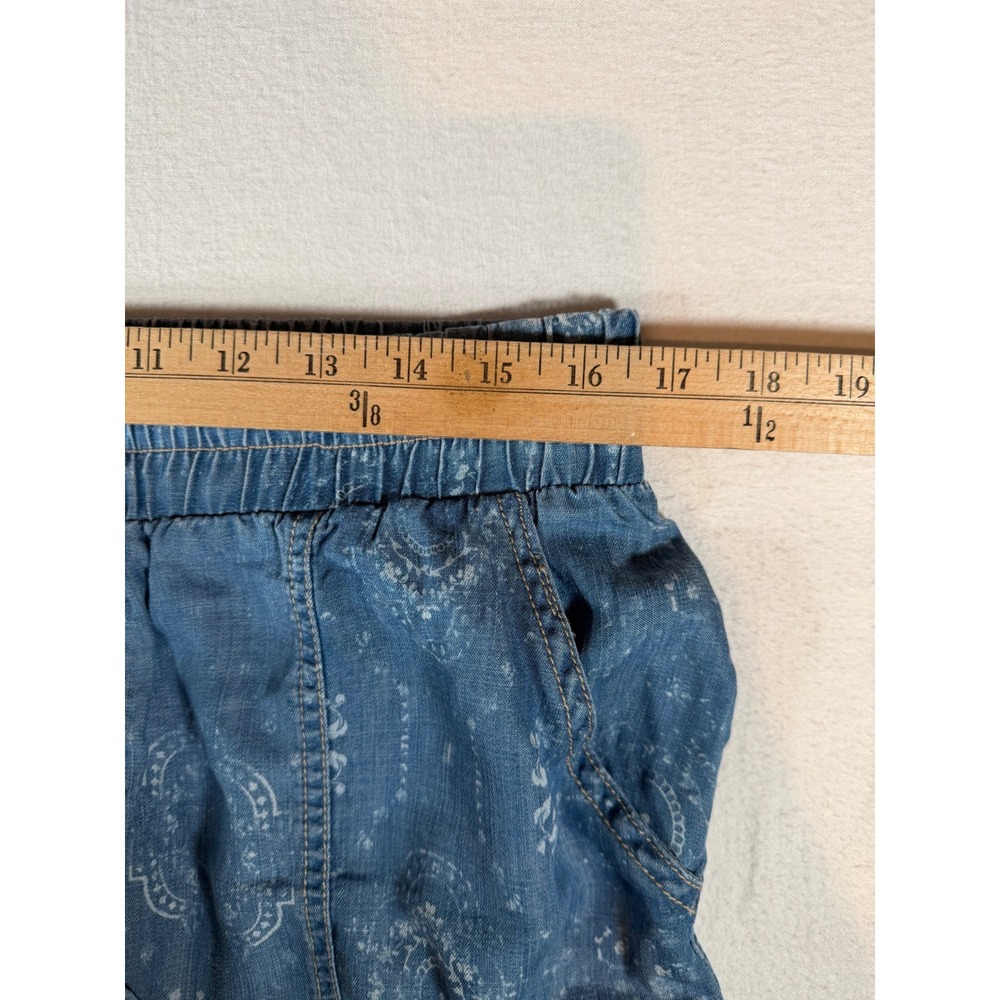 Knox Rose Blue Paisley Chambray Joggers Elastic Waist Boho Pants Large NEW - Picture 12 of 15